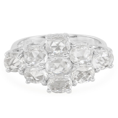 Zilveren ring met witte saffieren