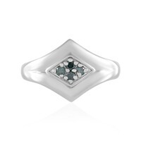 Zilveren ring met I2 Blauwe Diamanten