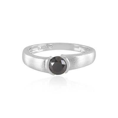 Gouden ring met een zwarte diamant