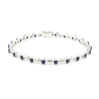Zilveren armband met blauwe saffieren