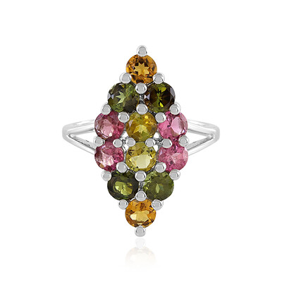 Zilveren ring met toermalijnen