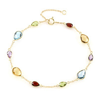 Gouden armband met hemel-blauwe topaasstenen