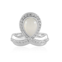 Zilveren ring met een witte maansteen (KM by Juwelo)