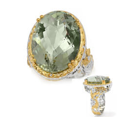 Zilveren ring met een groene amethist (Gems en Vogue)