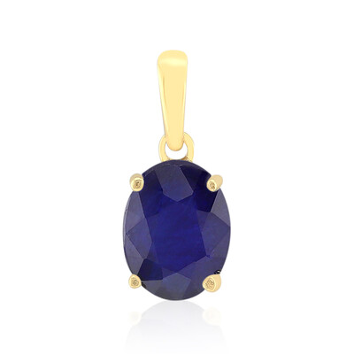 Gouden hanger met een Madagaskar Blauwe Saffier