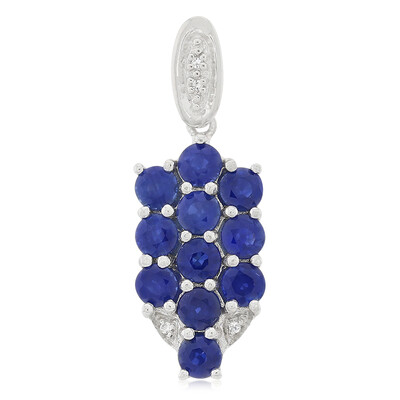 Zilveren hanger met blauwe saffieren