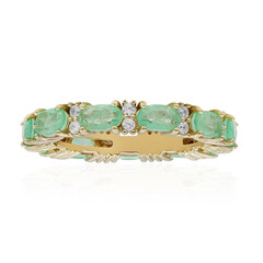 Zilveren ring met Pastelgroene Kwartskristallen