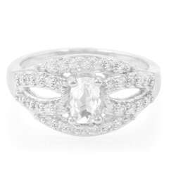 Zilveren ring met een Himalaya beril