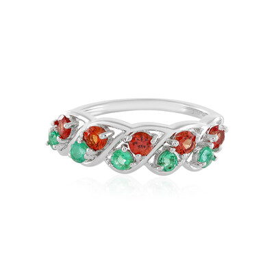 Zilveren ring met Tanzania robijnen