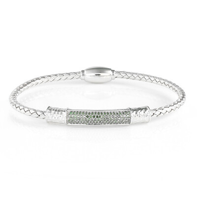 Zilveren armband met groene diamanten