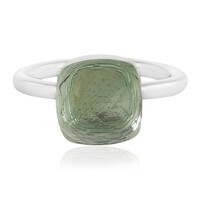 Zilveren ring met een groene amethist