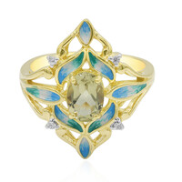 Zilveren ring met een olijven kwarts