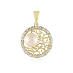 Gouden hanger met een Witte zoetwater kweekparel (Ornaments by de Melo)