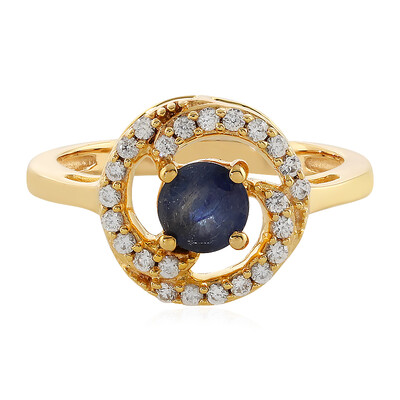 Zilveren ring met een Madagaskar Blauwe Saffier