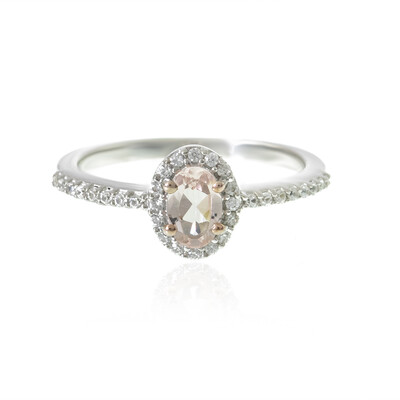Zilveren ring met een morganiet