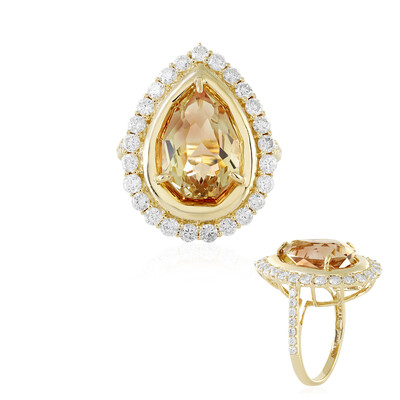 Gouden ring met een Oregon zonnesteen (AMAYANI)