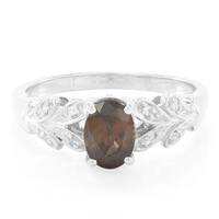 Zilveren ring met een Chocolade zirkoon