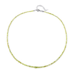 Zilveren halsketting met kattenoog-chrysoberilstenen