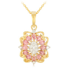 Gouden halsketting met Onverhitte Padparadscha Saffieren (AMAYANI)