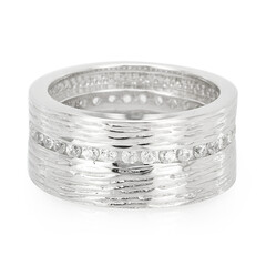 Zilveren ring met zirkonen