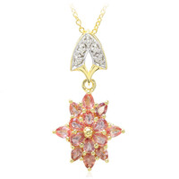 Gouden halsketting met Onverhitte Padparadscha Saffieren (AMAYANI)