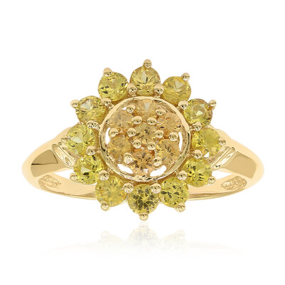 Gouden ring met gele saffieren