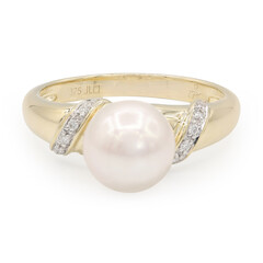 Gouden ring met een Akoya parel (TPC)