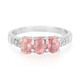 Zilveren ring met Padparadscha saffieren