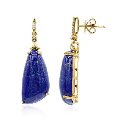 Gouden oorbellen met lapis lazulistenen