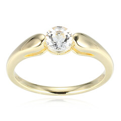 Zilveren ring met een witte topaas