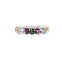 Zilveren ring met hemel-blauwe topaasstenen