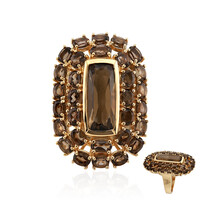 Zilveren ring met een rookkwarts
