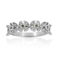 Zilveren ring met I2 Groene Diamanten