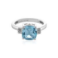Zilveren ring met een hemel-blauwe topaas