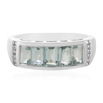Zilveren ring met aquamarijnstenen