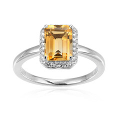 Zilveren ring met een citrien