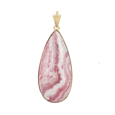 Zilveren hanger met een rhodochrosiet (Bali Barong)