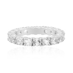 Zilveren ring met witte topaasstenen