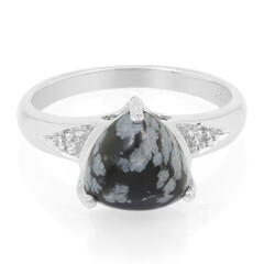 Zilveren ring met een sneeuwvlokken obsidiaan