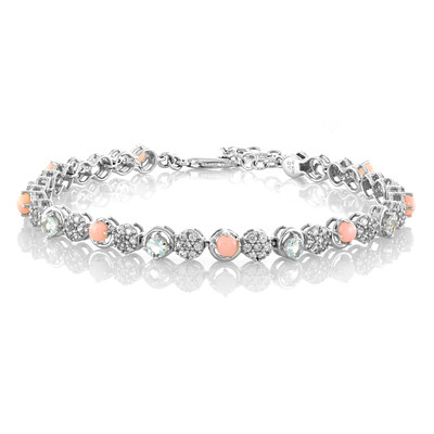 Zilveren armband met aquamarijnstenen