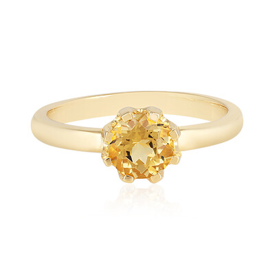 Zilveren ring met een gele beril