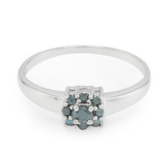 Zilveren ring met een Fancy diamant