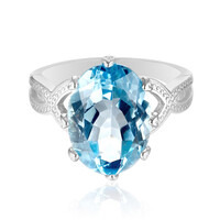 Zilveren ring met een hemel-blauwe topaas