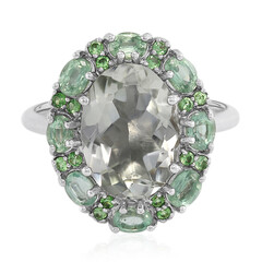 Zilveren ring met een groene amethist