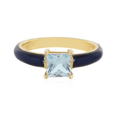 Zilveren ring met een hemel-blauwe topaas