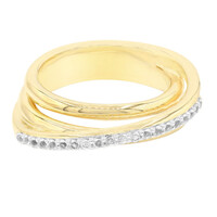 Zilveren ring met witte topaasstenen