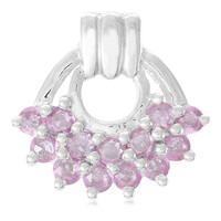 Zilveren hanger met roze saffieren