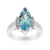 Zilveren ring met een hemel-blauwe topaas