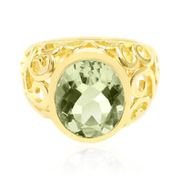 Zilveren ring met een groene amethist