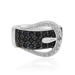 Zilveren ring met blauwe saffieren